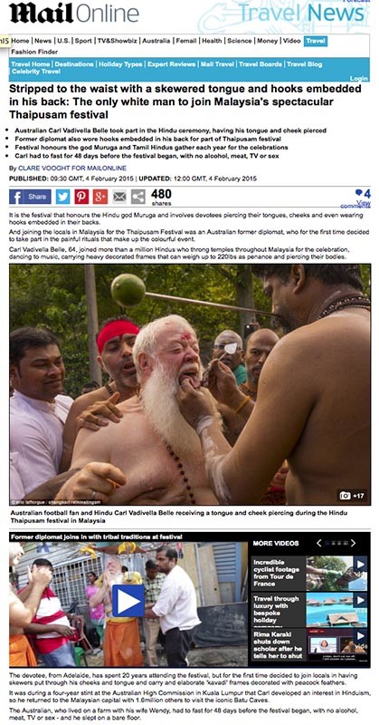 Daily Mail - Thaipusam festival