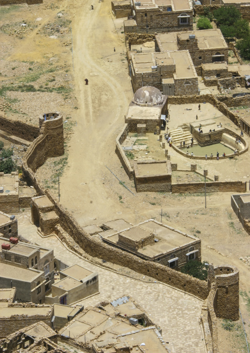 High angle view of a water cistern, Amran Governorate, Hababah, Yemen