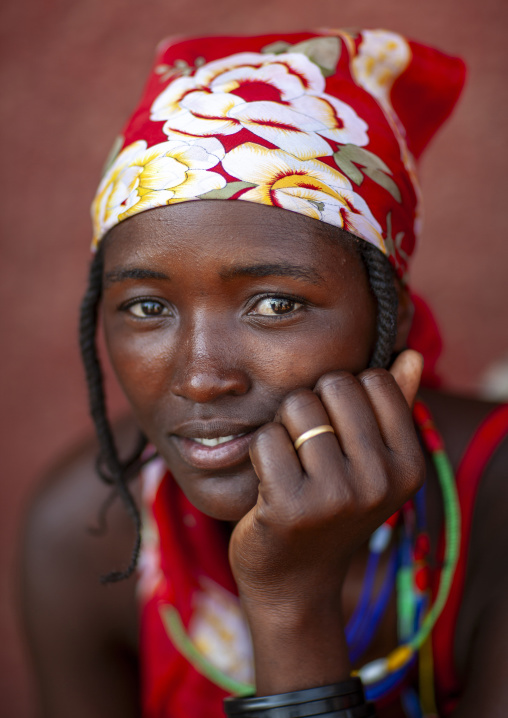 Refugee woman of the angolan civil war, Kunene region, Opuwo, Namibia