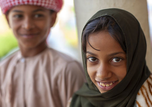 Portrait of two omani children, Ash Sharqiyah, Sinaw, Oman
