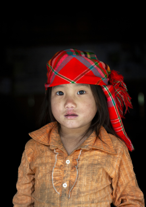 Young flower Hmong girl with a headscarf, Lao Cai province, Sapa, Vietnam