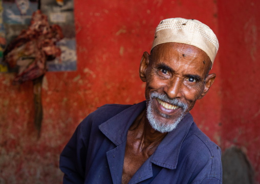 Portrait of a smiling butcher, Gash-Barka, Agordat, Eritrea