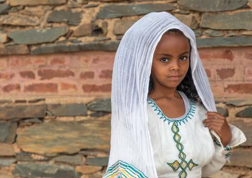 Portrait of an orthodox girl, Central region, Asmara, Eritrea