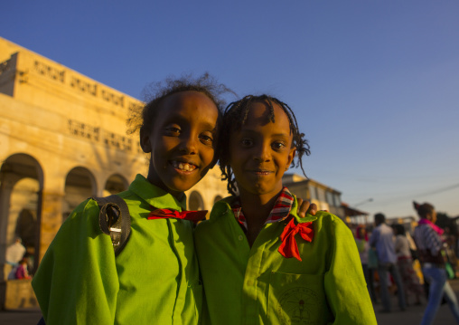 Eritrean children with school uniform, Central Region, Asmara, Eritrea