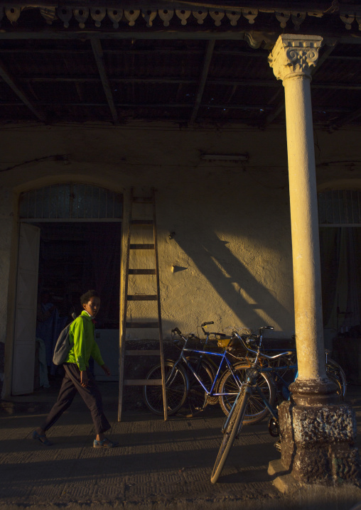 Old italian column in the market area, Central Region, Asmara, Eritrea