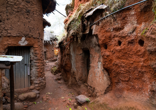 Small shelters in the nunnery, Amhara Region, Lalibela, Ethiopia