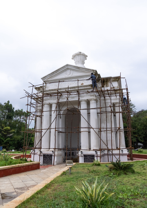 Scaffoldings on Aayi Mandapam Park Monument, Pondicherry, Puducherry, India