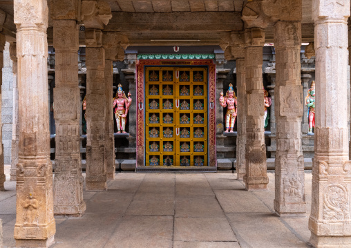 Sri Ranganathaswamy Temple decorated door, Tamil Nadu, Tiruchirappalli, India