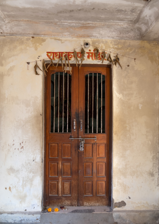 Old wooden door, Rajasthan, Pushkar, India