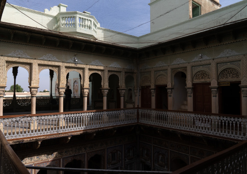 Old historic haveli balconies, Rajasthan, Nawalgarh, India