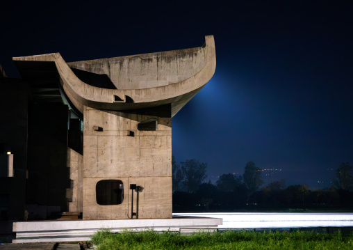 The Legislative Assembly building by Le Corbusier, Punjab State, Chandigarh, India