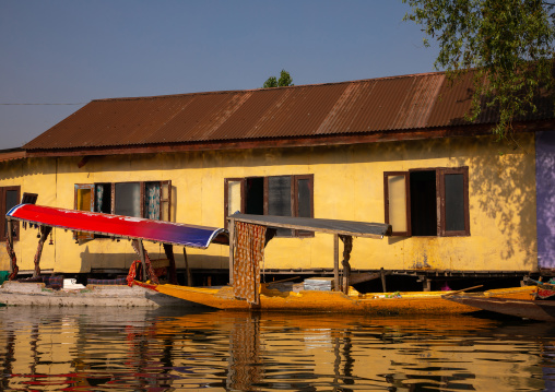 Houseboats on Dal Lake, Jammu and Kashmir, Srinagar, India