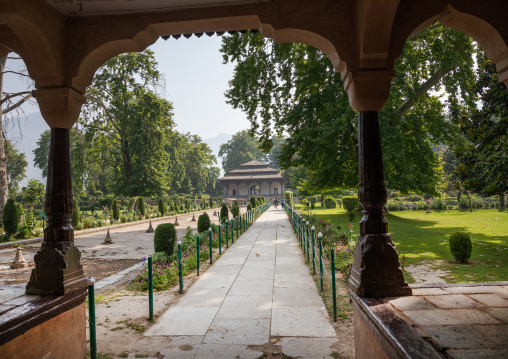 ￼Shalimar Bagh Mughal garden marble pavilion, Jammu and Kashmir, Srinagar, India