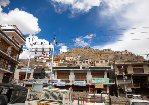 New buildings in the city center, Ladakh, Leh, India