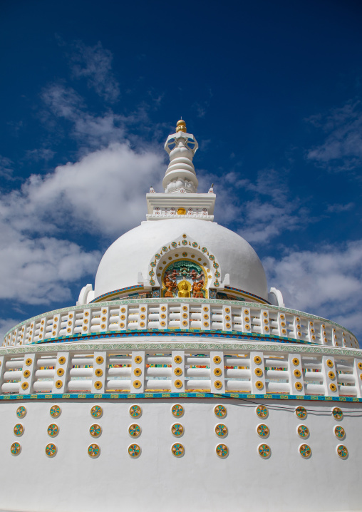 Buddhist white-domed Shanti Stupa, Ladakh, Leh, India
