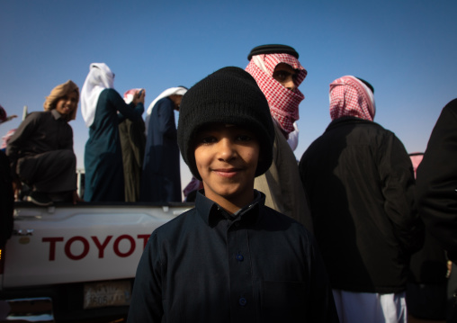 Saudi boy in King Abdul Aziz Camel Festival, Riyadh Province, Rimah, Saudi Arabia