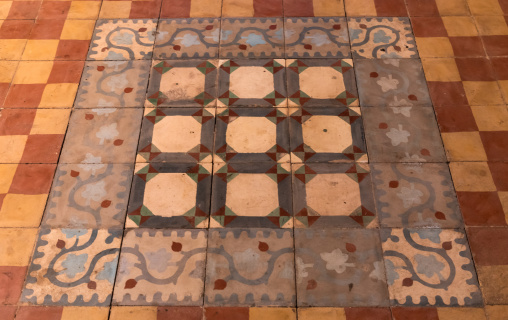 Tiles floor in Sharbatly cultural house, Mecca province, Jeddah, Saudi Arabia