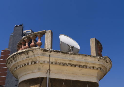 Satellite dish destroyed by the port explosion, Beirut Governorate, Beirut, Lebanon