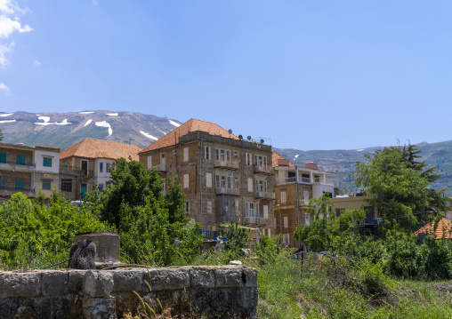 Old traditional lebanese houses in the mountain, North Governorate, Hasroun, Lebanon