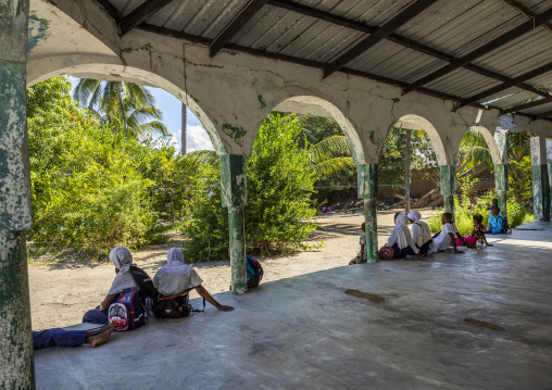 Children in a madrassa courtyrad, Nampula Province, Island of Mozambique, Mozambique