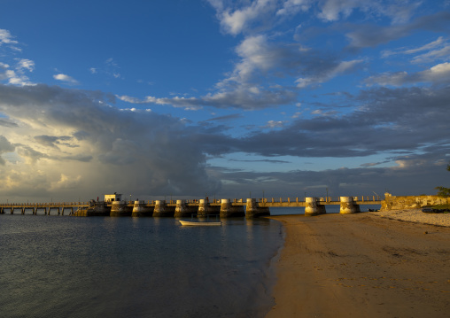 Jetty at sunset, Nampula Province, Island of Mozambique, Mozambique