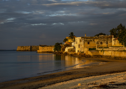 Saint Sebastian Fortress and the old town at sunset, Nampula Province, Island of Mozambique, Mozambique