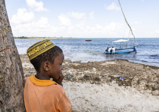 Muslim boy on the beach, Nampula Province, Island of Mozambique, Mozambique