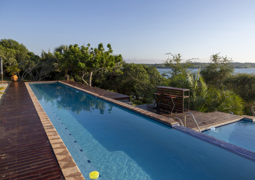 Naara eco lodge pool on Nhambavale lake, Gaza Province, Chidenguele, Mozambique