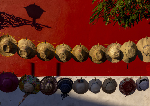Hats for sale in the street, Nampula Province, Island of Mozambique, Mozambique