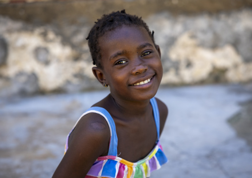 Portrait of a smiling girl, Nampula Province, Island of Mozambique, Mozambique