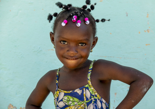 Portrait of a girl with braids, Nampula Province, Island of Mozambique, Mozambique