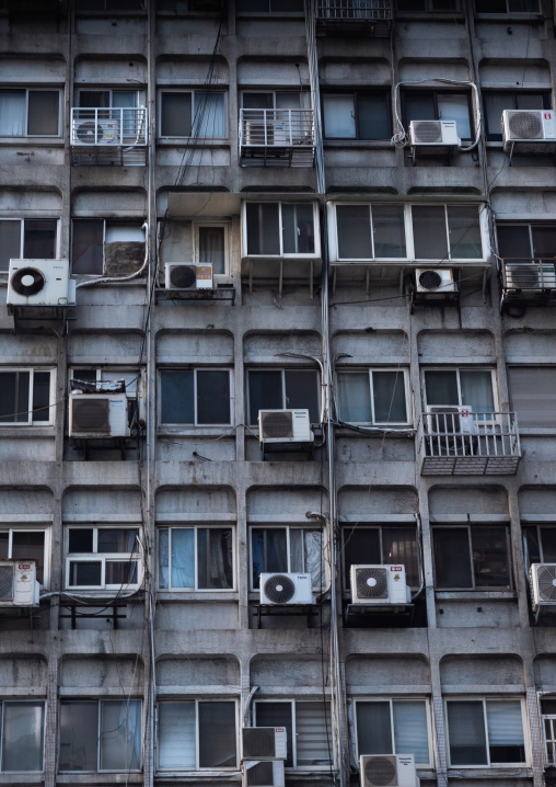 Air conditioners on a building, Zhongzheng District, Taipei, Taiwan