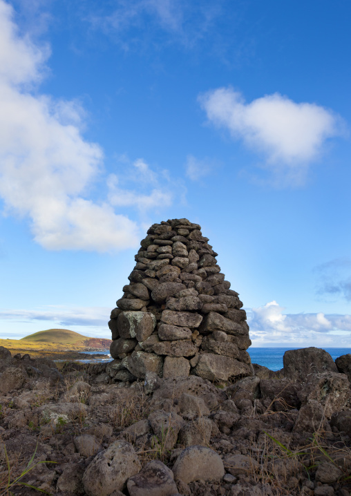 Pipi horeko taboo tower, Easter Island, Hanga Roa, Chile