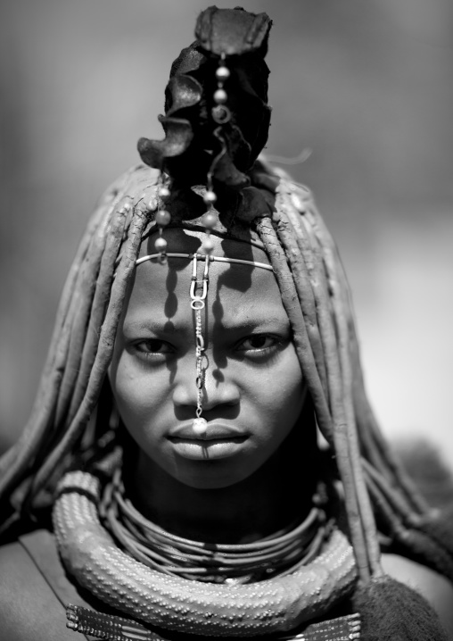 Himba Woman Wearing Western Pendants, Angola