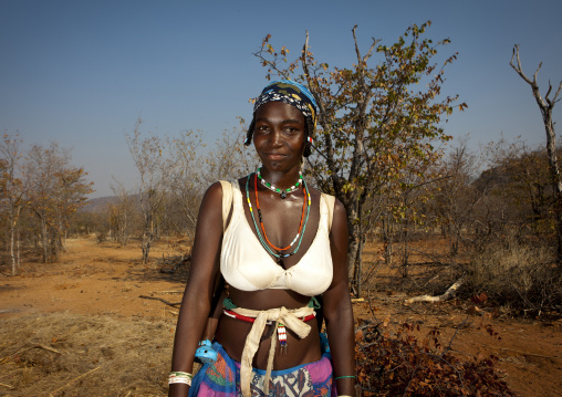 Mudimba Woman In Bra, Village Of Combelo, Angola