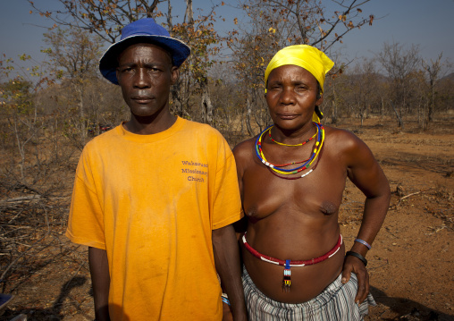 Mudimba Old Couple With The Man Dressed In The Western Way, Village Of Combelo, Angola