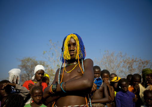 Mudimba Girl With A Beaded Wig Called Misses Ena, Village Of Combelo, Angola