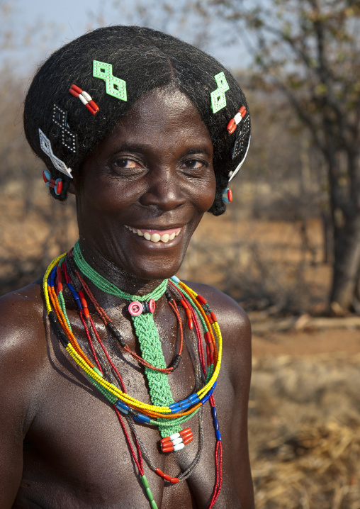 Old Mudimba Woman With Traditional Hairstyle, Village Of Combelo, Angola