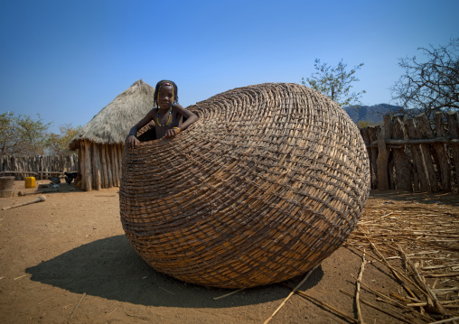 Mudimba Girl In A Giant Basket, Angola
