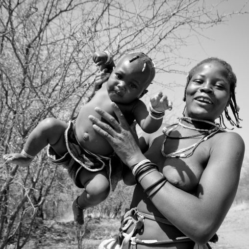 Mudimba Lifting Her Baby, Angola