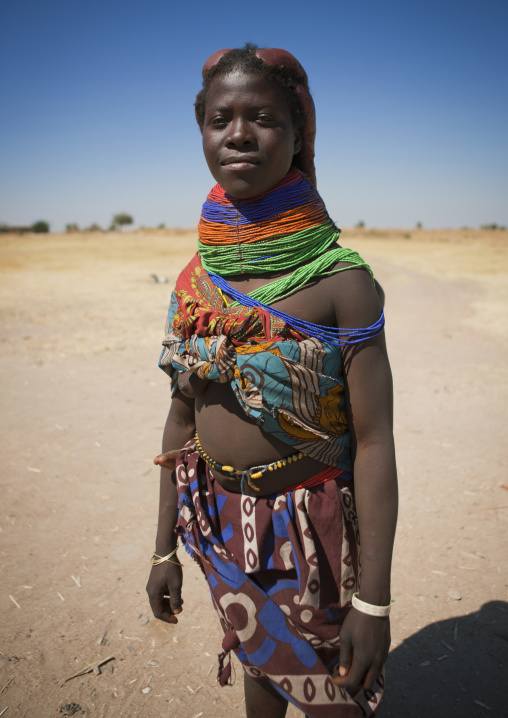 Mumuhuila Woman With The Traditional Giant Necklace, Hale Village, Angola