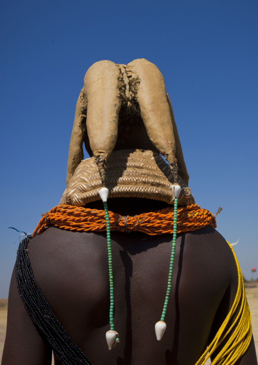 Mumuhuila Woman With The Traditional Giant Necklace, Hale Village, Angola