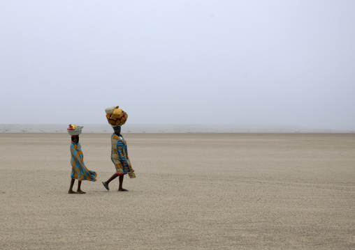 Fishermen Walking In The Desert, Tombwa Area, Angola