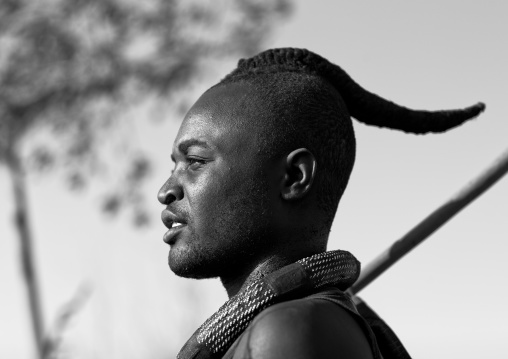 Muhimba Young Man With Traditional Hairstyle, Iona Village, Angola