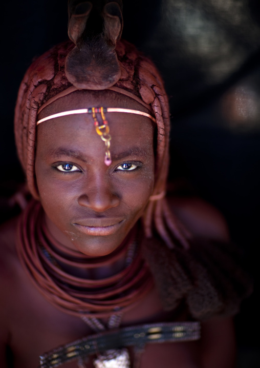 Himba Woman Wearing A Plastic Jewel Angola