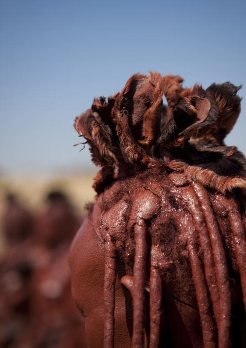 Muhimba Woman Wearing An Erembe Headdress, Village Of Elola, Angola