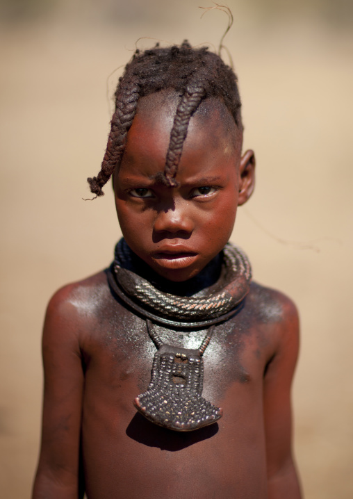 Muhimba Young Girl With A Copper Necklace, Village Of Elola, Angola