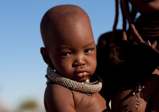 Himba Baby With A Copper Necklace, Village Of Oncocua, Angola