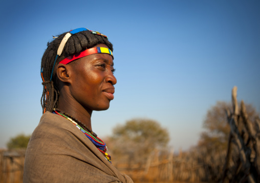 Mucawana Woman Wearing A Forehead Ornament, Village Of Mahine, Angola