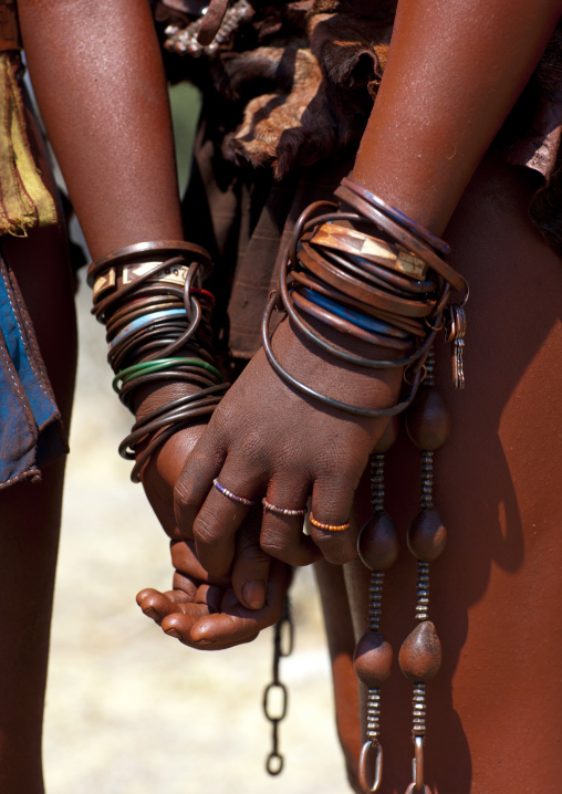 Himba Woman S Bracelets, Village Of Hoba Haru, Angola